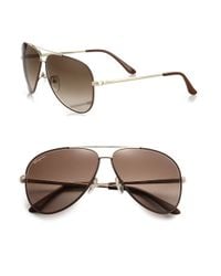 Ferragamo | Brown Classic Aviator 60mm Sunglasses for Men | Lyst