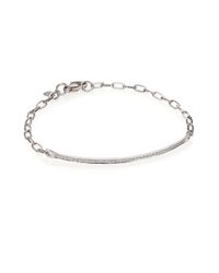 Sydney Evan | Diamond & 14k White Gold Thin Bar Bracelet | Lyst