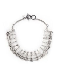 Venna | White Marble Sphere Bead Chain Link Necklace | Lyst