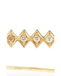 Azlee | Metallic 18k Gold And Diamond Single Burst Bracelet | Lyst