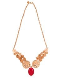 Leivan Kash | Metallic 22kt Gold Plated Amethyst And Turquoise Necklace | Lyst