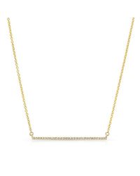 Anne Sisteron - Pink 14kt Rose Gold Diamond Long Thin Bar Necklace - Lyst