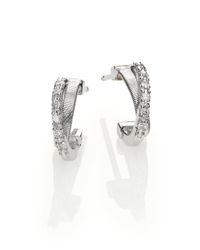 Marco Bicego | Goa Earrings Diamond & 18k White Gold Huggie Hoop Earrings | Lyst