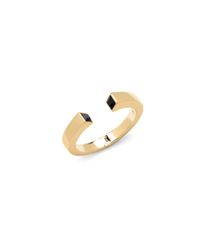 Diane von Furstenberg | Metallic Black Swarovski Geometric Stone Cuff Bracelet | Lyst