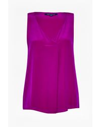 French Connection | Purple Sunshine Silk V Neck Top | Lyst