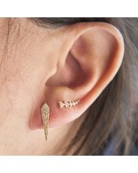 Anne Sisteron - Metallic 14kt White Gold Diamond Mini Spear Earrings - Lyst