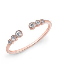 Anne Sisteron - Pink 14kt Rose Gold Open Bezel Set Diamond Ring - Lyst