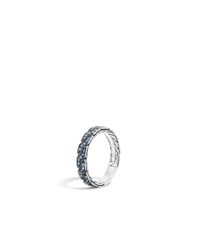 John Hardy | Blue Classic Chain 4mm Band Ring In Silver With Gemstone for Men | Lyst