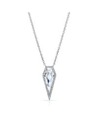 Anne Sisteron - 14kt White Gold White Topaz Diamond Spear Necklace - Lyst