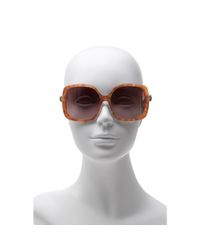 Diane von Furstenberg | Brown Zoe Chain Link Detail Oversized Sunglasses | Lyst