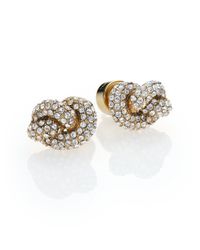 Michael Kors | Metallic Brilliance Knots Pavé Stud Earrings/goldtone | Lyst