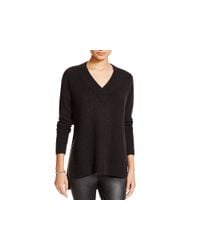 Aqua | Black High/low Ribbed Sweater | Lyst