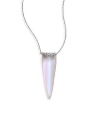 Alexis Bittar | Metallic Lucite Glacial Crystal Spear Pendant Necklace | Lyst