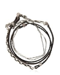 Title Of Work | Metallic Box Chain & Leather Five Wrap Bracelet for Men | Lyst