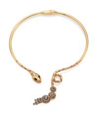 House of Lavande | Metallic Serpent Crystal Snake Choker Necklace | Lyst
