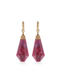 Jade Jagger | Red Never-ending Ruby and Diamond Pave Drop Earrings | Lyst