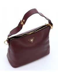 Prada Burgundy Leather Large Hobo Bag in Purple (burgundy) | Lyst  