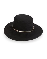 Helen Kaminski | Black Moa Leather-trimmed Hat | Lyst