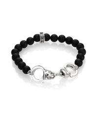 King Baby Studio | Metallic Onyx Beaded Handcuff Bracelet for Men | Lyst