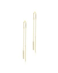 Anne Sisteron - Metallic 14kt Yellow Gold Diamond Bar Threader Earrings - Lyst