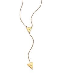 Jennifer Zeuner | Yellow Kara Diamond Triangle Lariat Necklace | Lyst