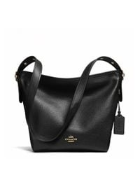 COACH | Black Dufflette Leather Shoulder Bag | Lyst