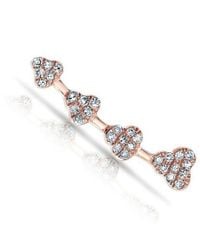 Anne Sisteron - Metallic 14kt Rose Gold Diamond Hearts Ear Cuff - Lyst