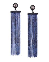 Marc By Marc Jacobs | Blue Acanthus Chain Fringe Earrings | Lyst