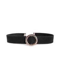 Pixie Market - Black Eyelet Velvet Choker - Lyst