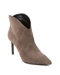 Saint Laurent | Gray Pointed-Toe Suede Ankle Boots | Lyst