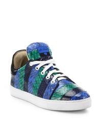Isa Tapia | Blue Kelly Paneled Snakeskin Sneakers | Lyst