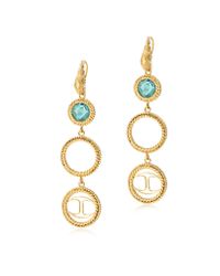 Just Cavalli | Green Just Queen Golden Earrings W/crystal | Lyst