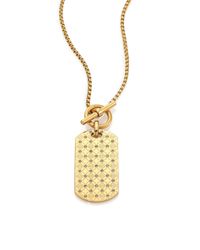 Michael Kors | Metallic Heritage Monogram Logo Dog Tag Necklace | Lyst