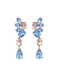 Oscar de la Renta | Blue Swarovski Crystal Asymmetrical Earrings | Lyst