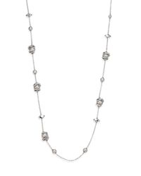 Alexis Bittar | Metallic Miss Havisham Liquid Pavé Crystal & Faux Pearl Station Necklace | Lyst