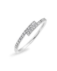 Anne Sisteron - Metallic 14kt White Gold Diamond Ridge Ring - Lyst