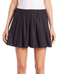 Marc Jacobs | Black Pleated Cotton Poplin Shorts | Lyst