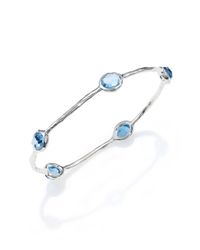 Ippolita | Rock Candy London Blue Topaz & Sterling Silver Five-stone Bangle Bracelet | Lyst