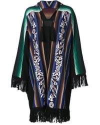Sacai | Black Fringed Poncho | Lyst