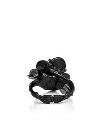 Oscar de la Renta | Black Resin Flower Bracelet | Lyst