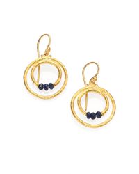 Gurhan | Metallic Hoopla Blue Sapphire, Sterling Silver & 24k Yellow Gold Drop Earrings | Lyst