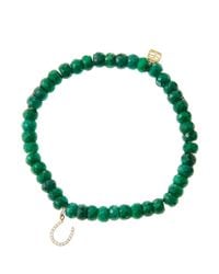 Sydney Evan | Blue Diamond, Chrysoprase & 14k Yellow Gold Beaded Pineapple Bracelet | Lyst