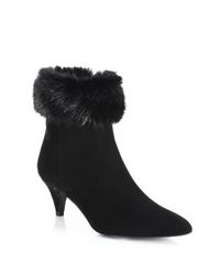 Aquatalia | Black Salley Suede & Faux Fur Booties | Lyst
