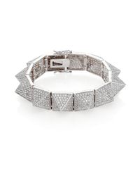 Eddie Borgo | Metallic Pavé Crystal Large Pyramid Bracelet | Lyst