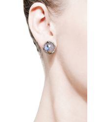 Sylva & Cie | Metallic One Of A Kind Labradorite Stone Stud Earrings | Lyst