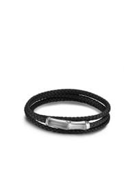 John Hardy | Black Bamboo Leather Triple Wrap Bracelet for Men | Lyst