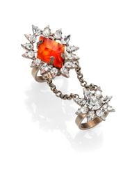 DANNIJO | Red Nicola Crystal Chain Statement Ring | Lyst
