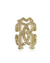 Roberto Cavalli - Metallic Rc Lux Metal Ring W/crystals - Lyst