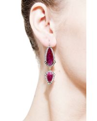 Sylva & Cie | Red One Of A Kind Ruby Dangle Earrings | Lyst