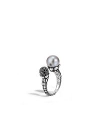 John Hardy | Metallic Dot Ring With Pearl And Black Sapphire | Lyst